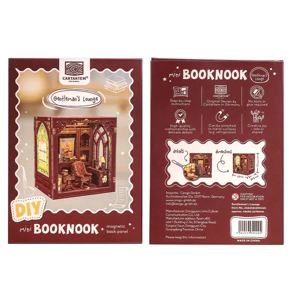 TONECHEER Mini Booknook Gentlemans Lounge  7x6,3x5cm