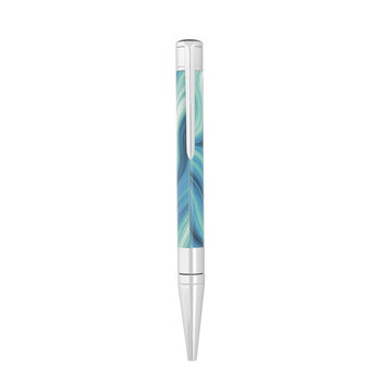 DUPONT S.T Stylo Bille - Initial - GEODE Bleu Chrome