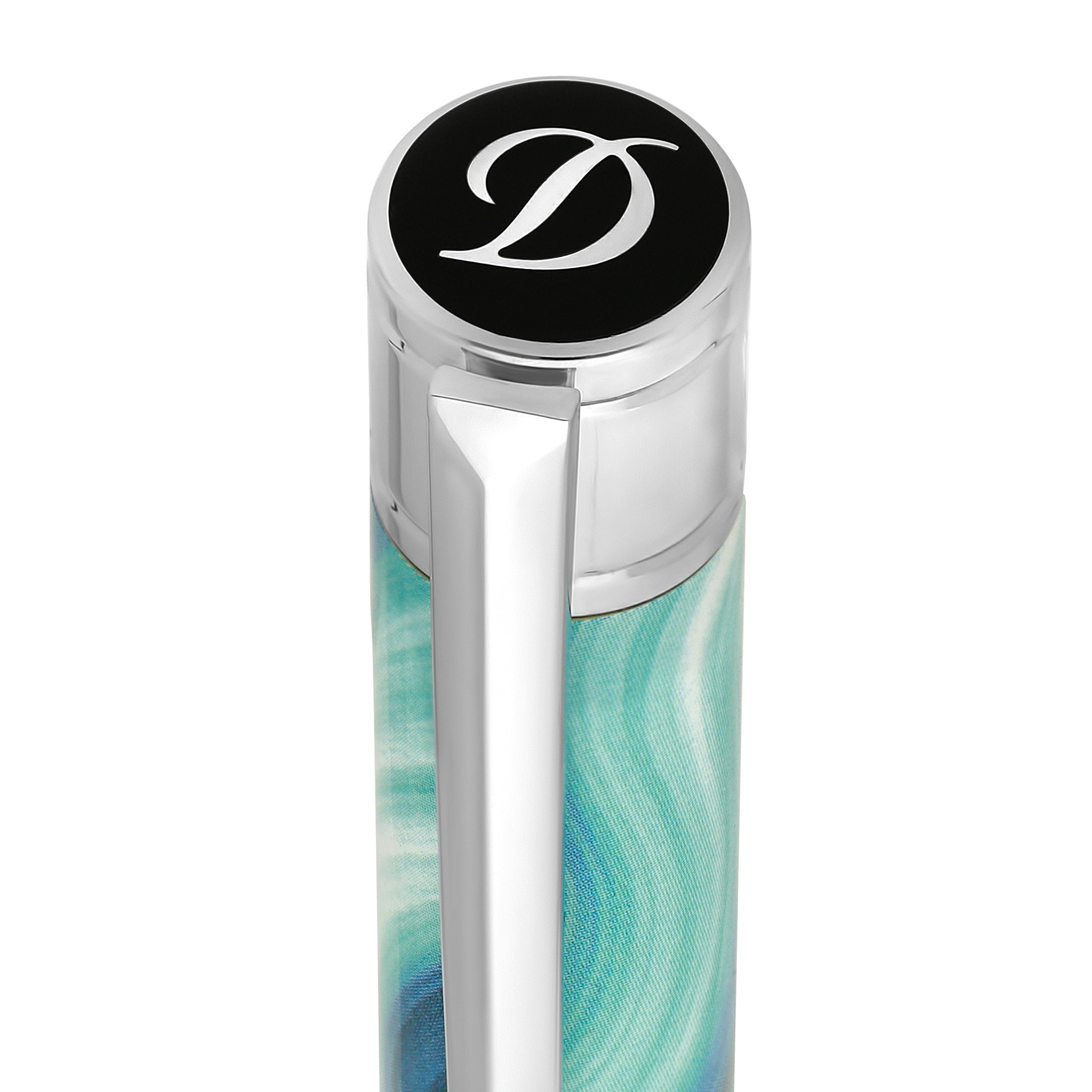 DUPONT S.T Stylo Bille - Initial - GEODE Bleu Chrome