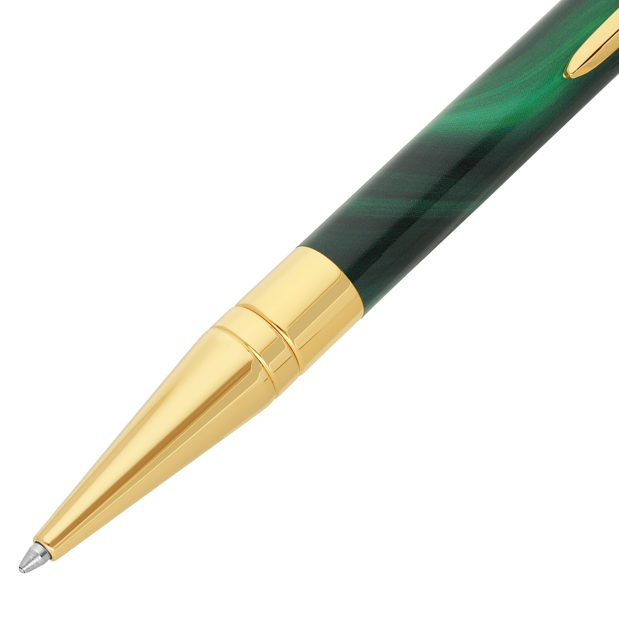 DUPONT S.T Stylo Bille - Initial - GEODE Vert Chrome