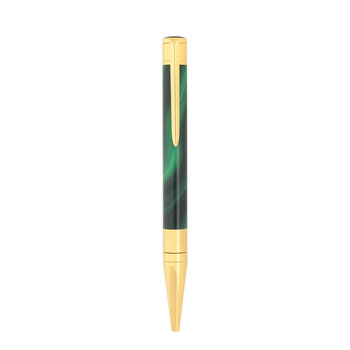 DUPONT S.T Stylo Bille - Initial - GEODE Vert Chrome