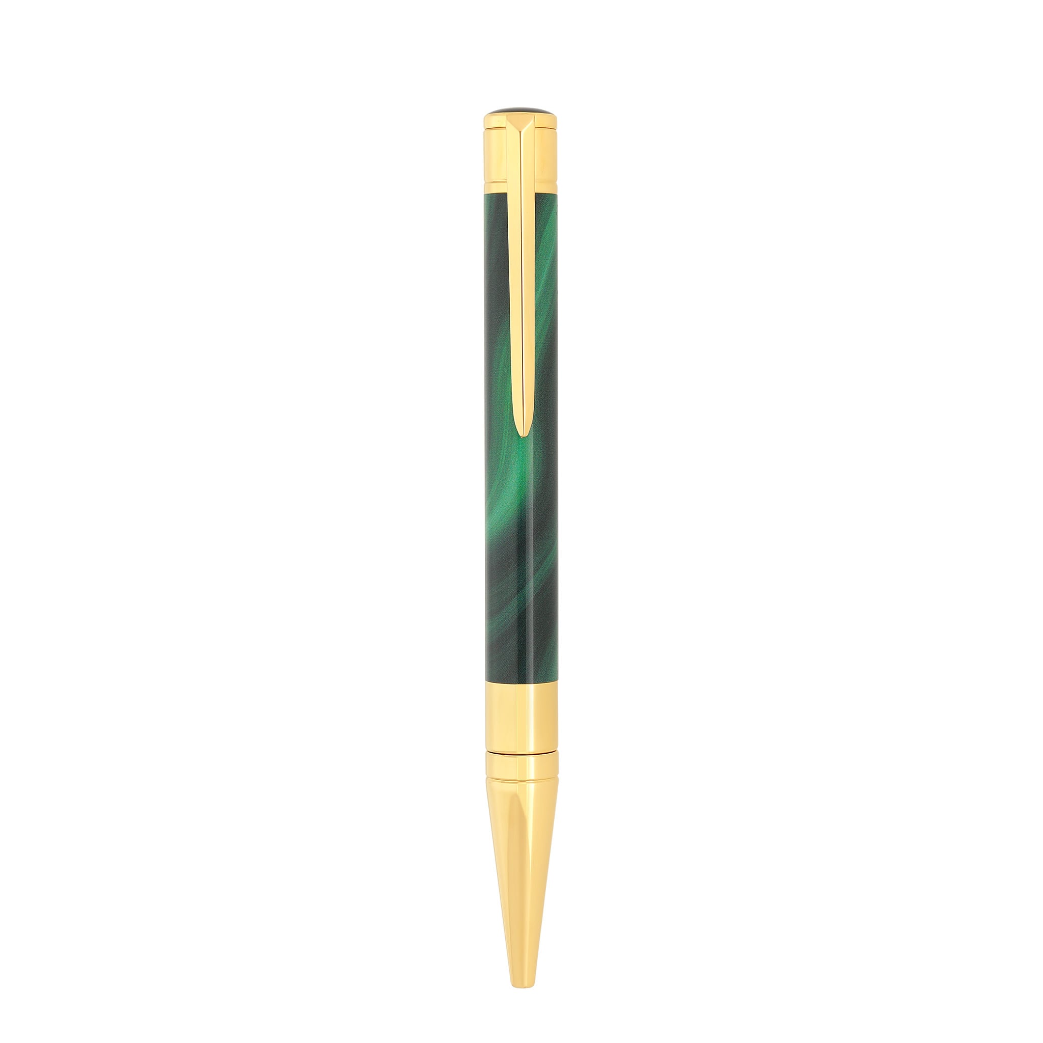 DUPONT S.T Stylo Bille - Initial - GEODE Vert Chrome