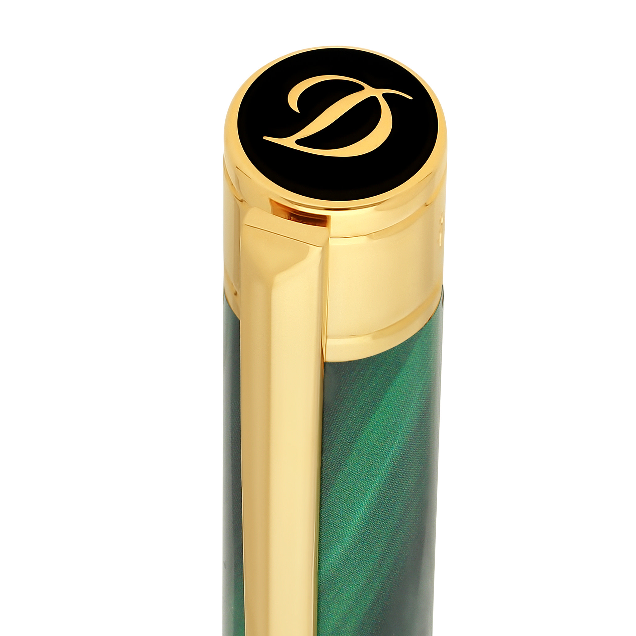 DUPONT S.T Stylo Bille - Initial - GEODE Vert Chrome