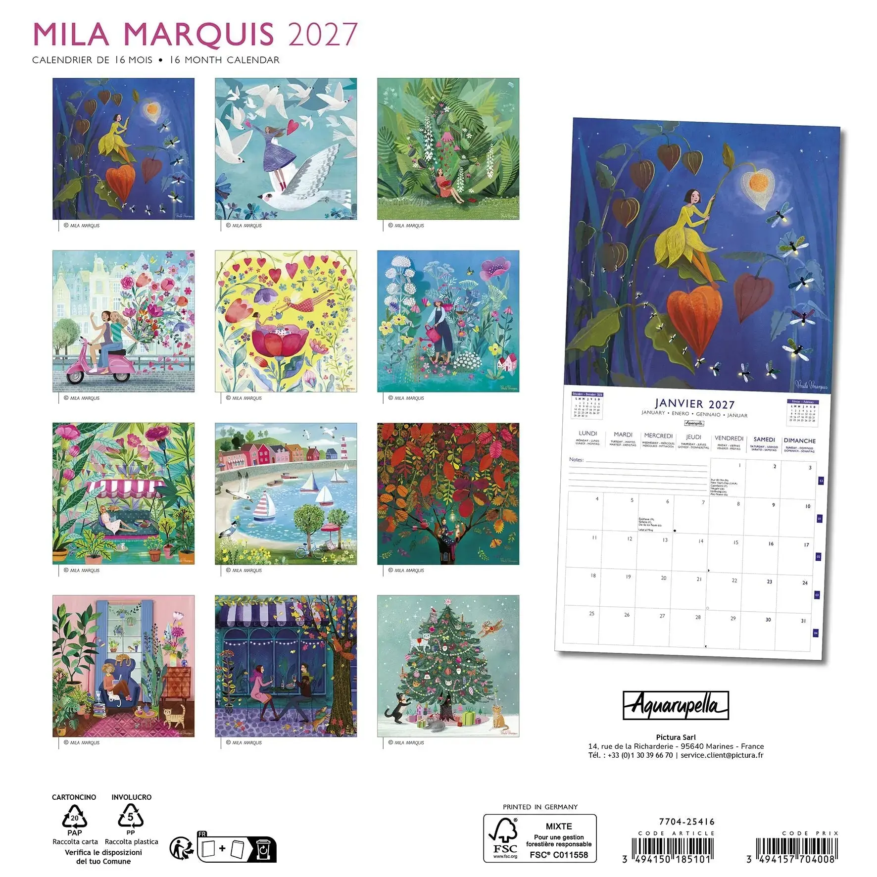 Calendriers 30x30 Illus. 2027 Mila Marquis