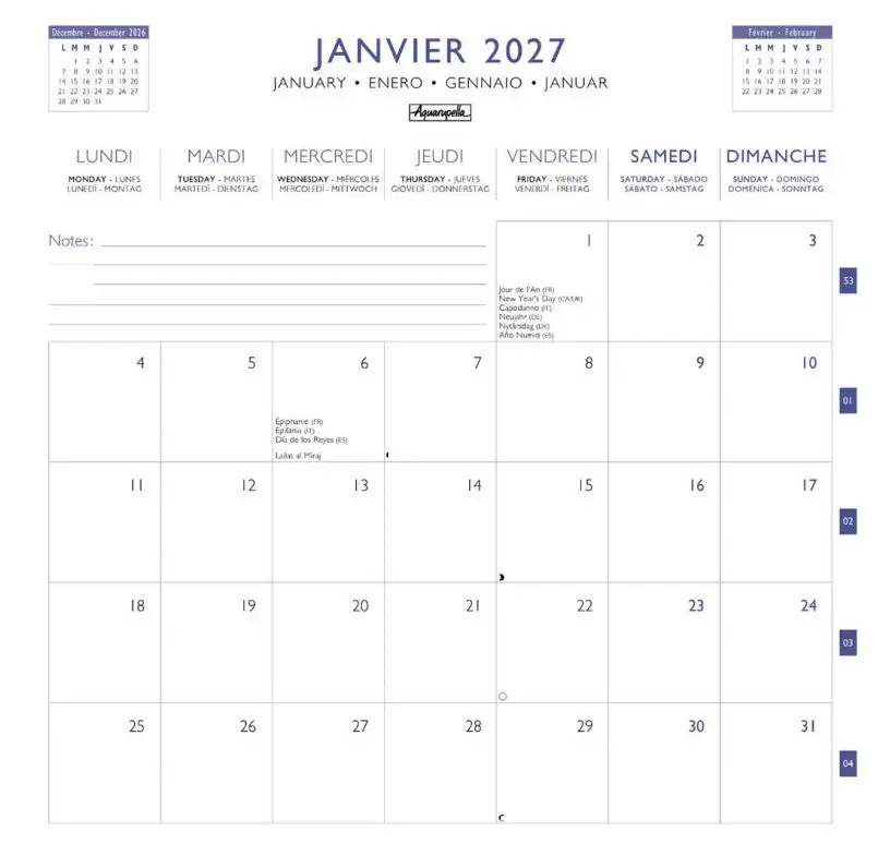 Calendriers 30x30 Illus. 2027 Mila Marquis