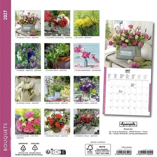 Calendriers 16x16 2027 Bouquets