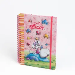 DIDDL Cahier à spirale A5 élastique à paillettes 16,5× 2×21,5 cm modèles aléatoires