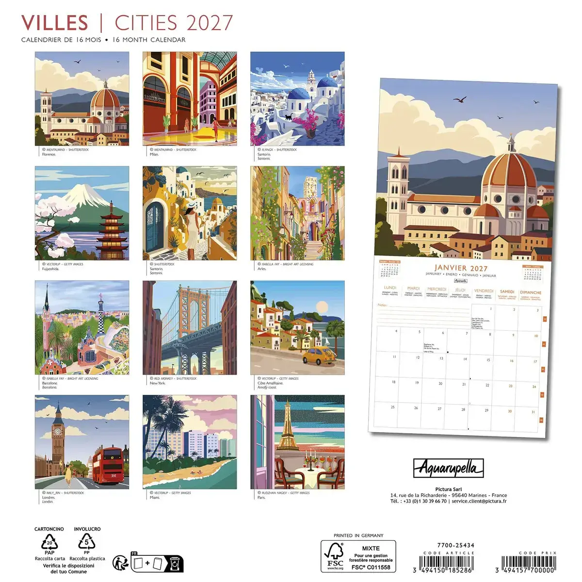 Calendriers 30x30 2027 Villes