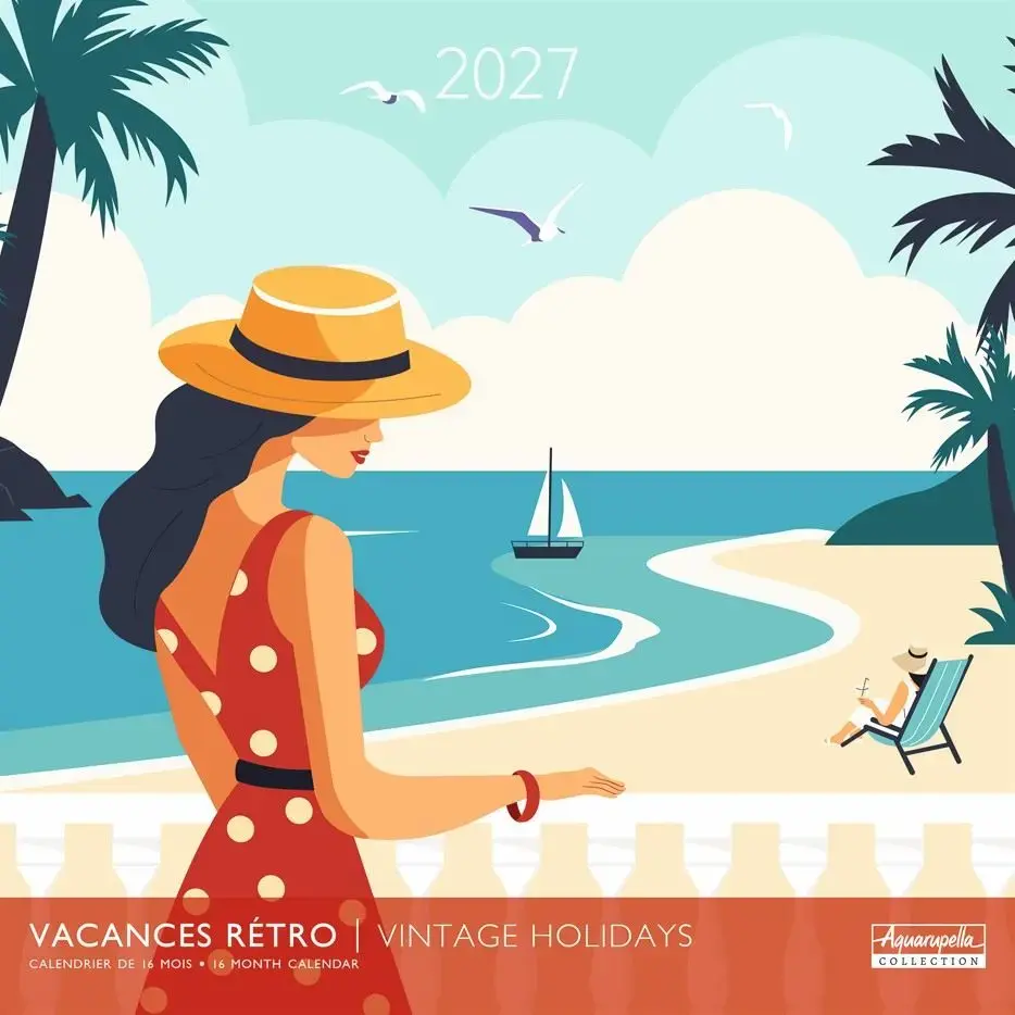 Calendriers 30x30 2027 Vacances retro