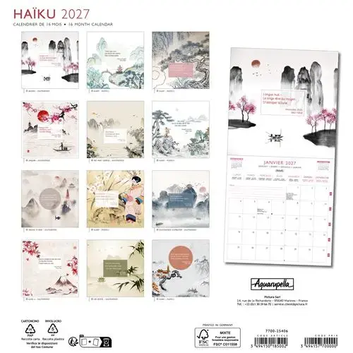 Calendriers 30x30 2027 Haïku