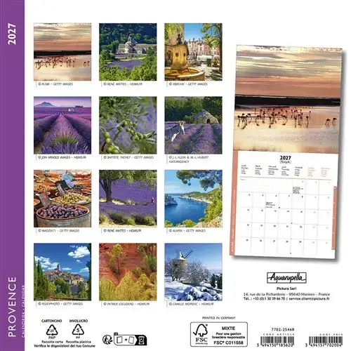 Calendriers 16x16 2027 Provence