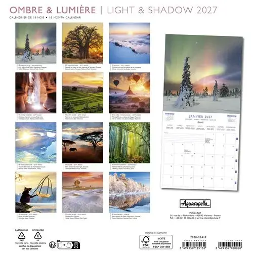 Calendriers 30x30 2027 Ombre et lumière