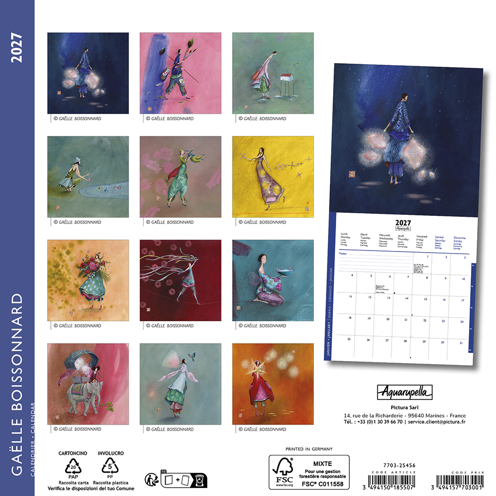 Calendriers 16x16 illustr 2027 G. Boissonnard - Vivre en couleurs