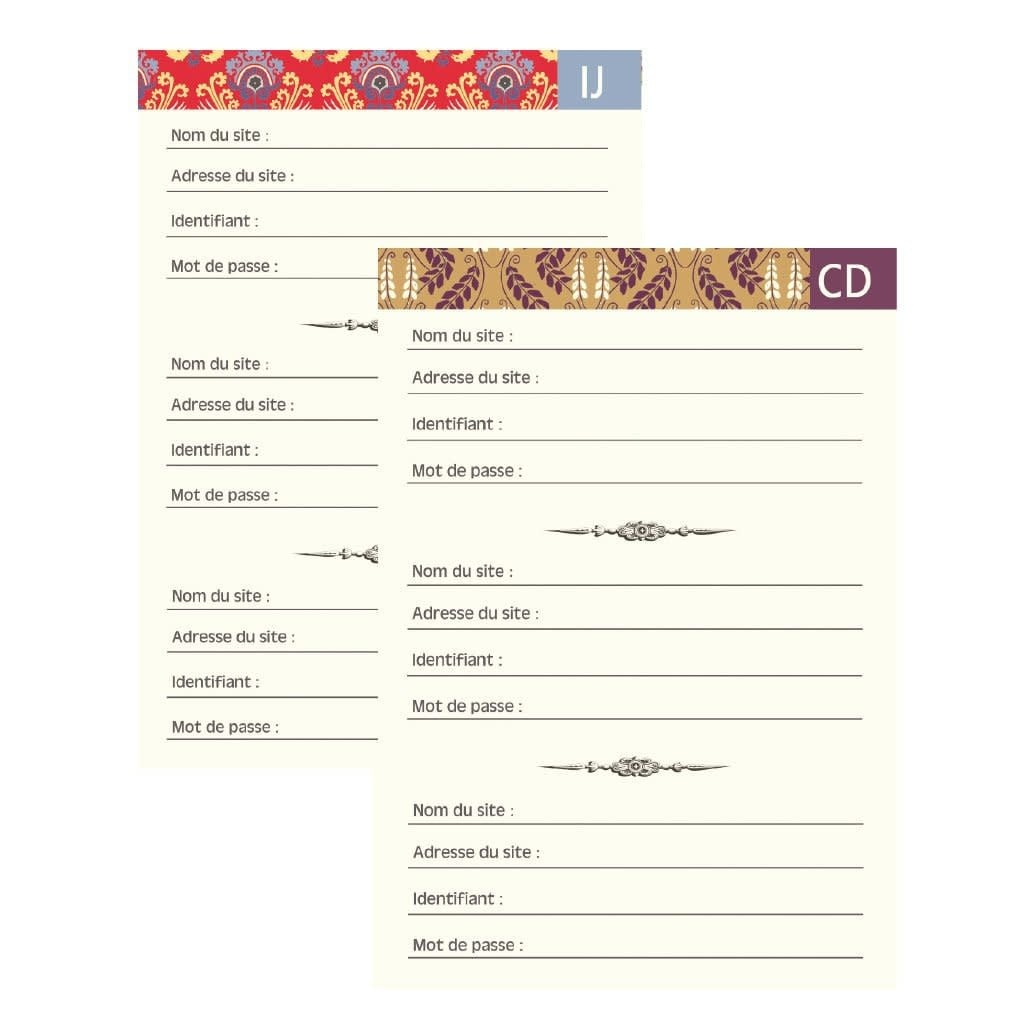 Carnet Mot De Passe 48 Pages 10 X 15 Cm - Paon Blanc