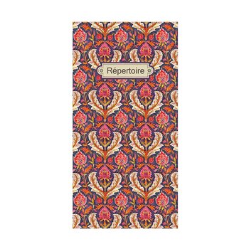 Repertoire Adresses 48 Pages 21 X 10 Cm - Pattern Violet Fleurs Rouges