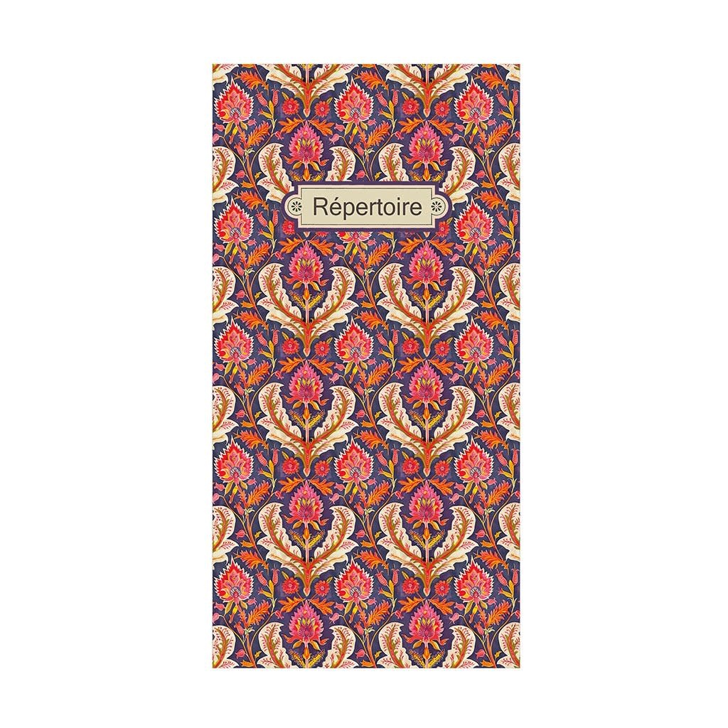 Repertoire Adresses 48 Pages 21 X 10 Cm - Pattern Violet Fleurs Rouges