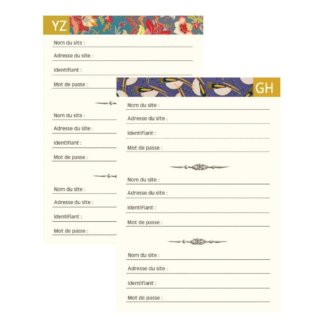 Carnet Mot De Passe 48 Pages 10 X 15 Cm - Theiere