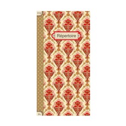 Repertoire Adresses 48 Pages 21 X 10 Cm - Pattern Art Deco Beige Rouge
