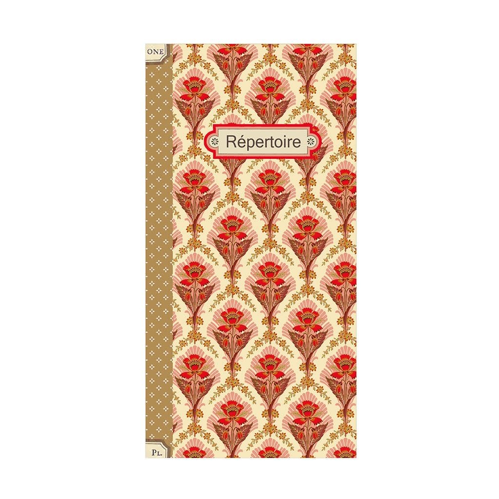 Repertoire Adresses 48 Pages 21 X 10 Cm - Pattern Art Deco Beige Rouge