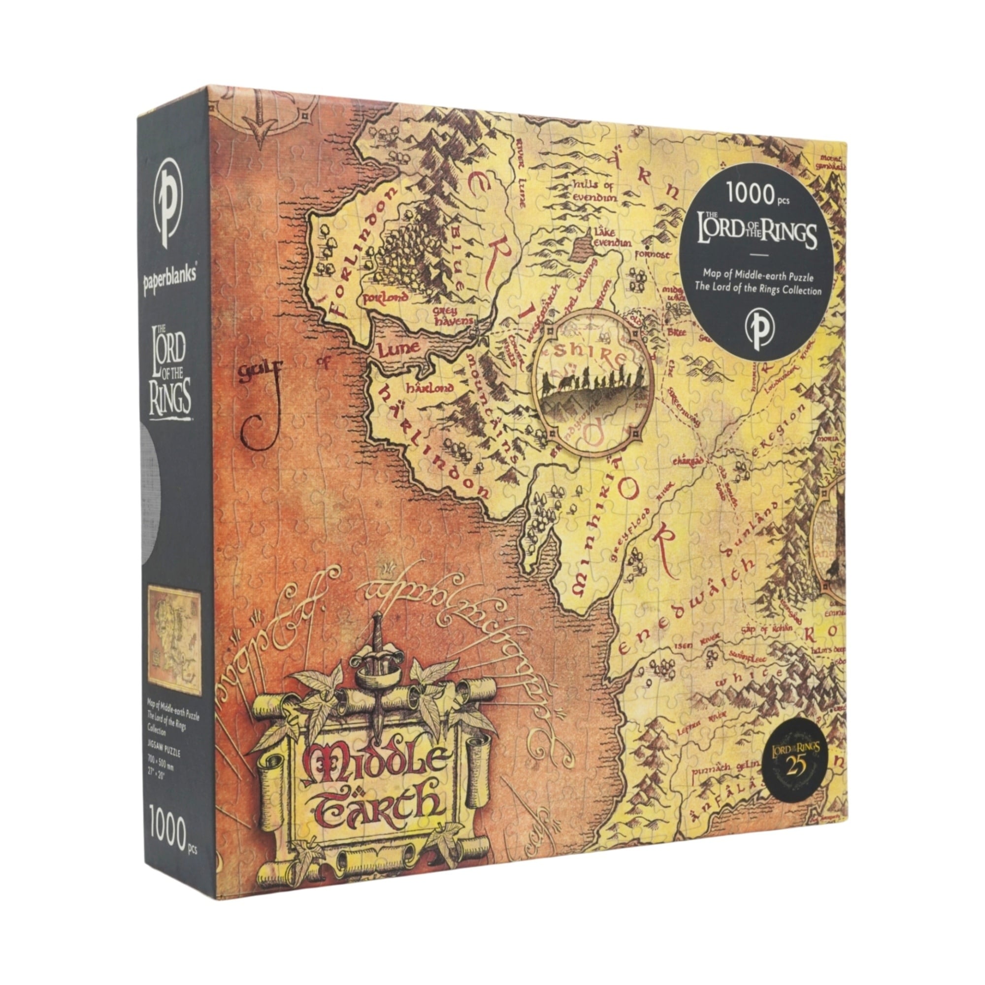 PAPERBLANKS Puzzles Puzzle Carte de la Terre du Milieu  1 000 pièces