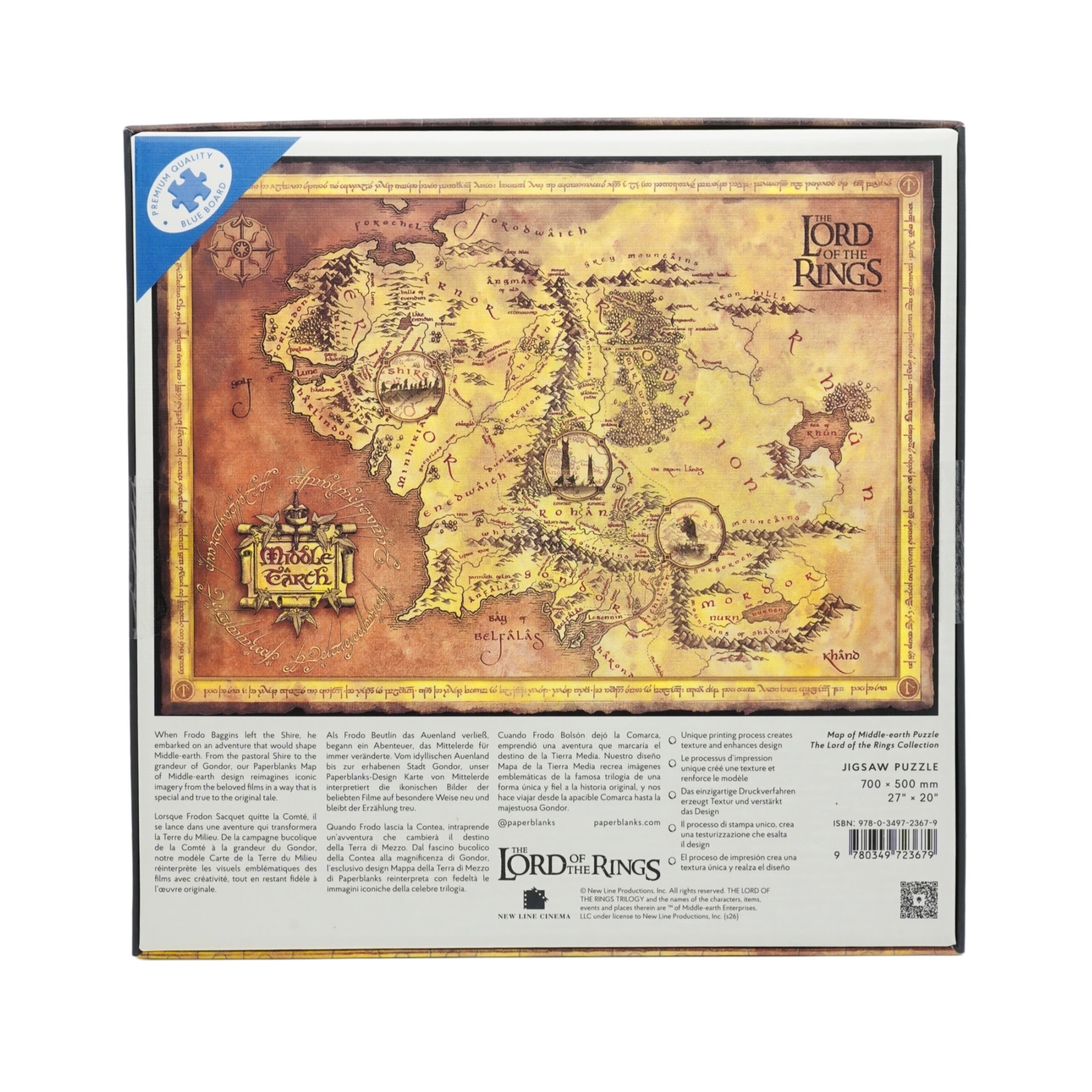 PAPERBLANKS Puzzles Puzzle Carte de la Terre du Milieu  1 000 pièces