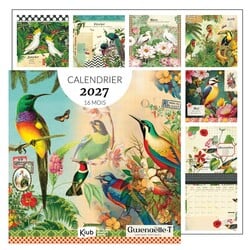 Calendrier 30x30 16 Mois 2027 Oiseaux