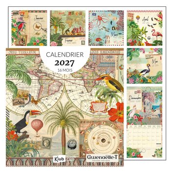 Calendrier 30x30 16 Mois 2027 Mappe Monde