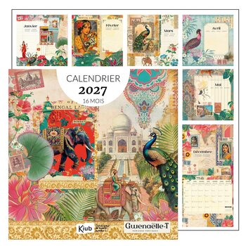 Calendrier 30x30 16 Mois 2027 Les Indes