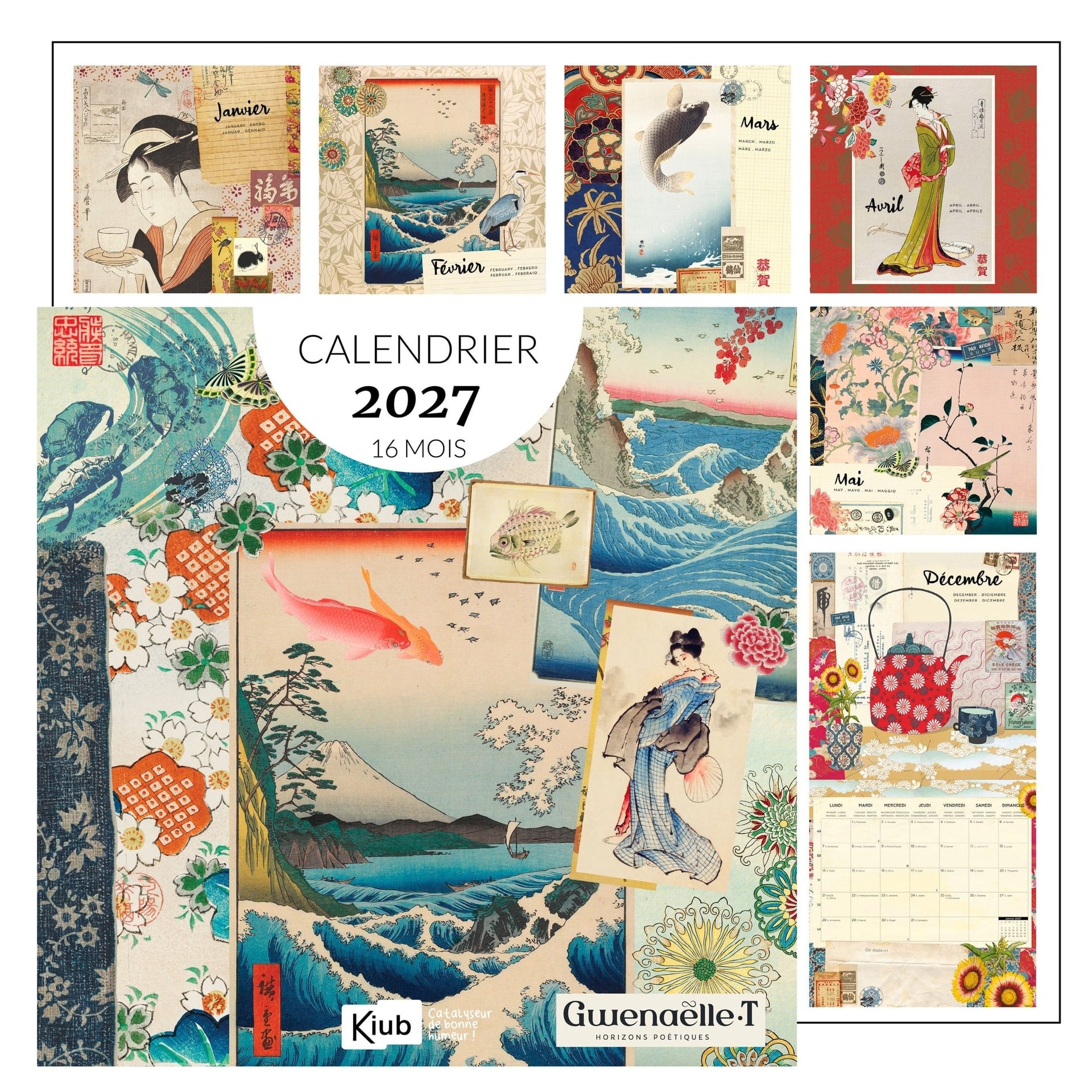 Calendrier 30x30 16 Mois 2027 Japon