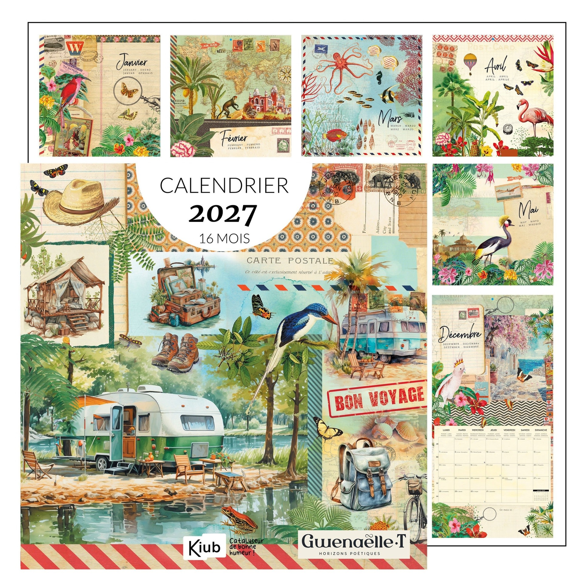 Calendrier 30x30 16 Mois 2027 Carnet De Voyage