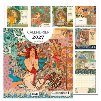 Calendrier 30x30 16 Mois 2027 Art Nouveau