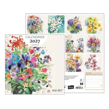 KIUB Calendrier 30x30 16 Mois 2027 - Bug Art Assortis Fleurs