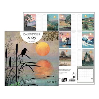 KIUB Calendrier 30x30 16 Mois 2027 - Bug Art Assortis Scenics