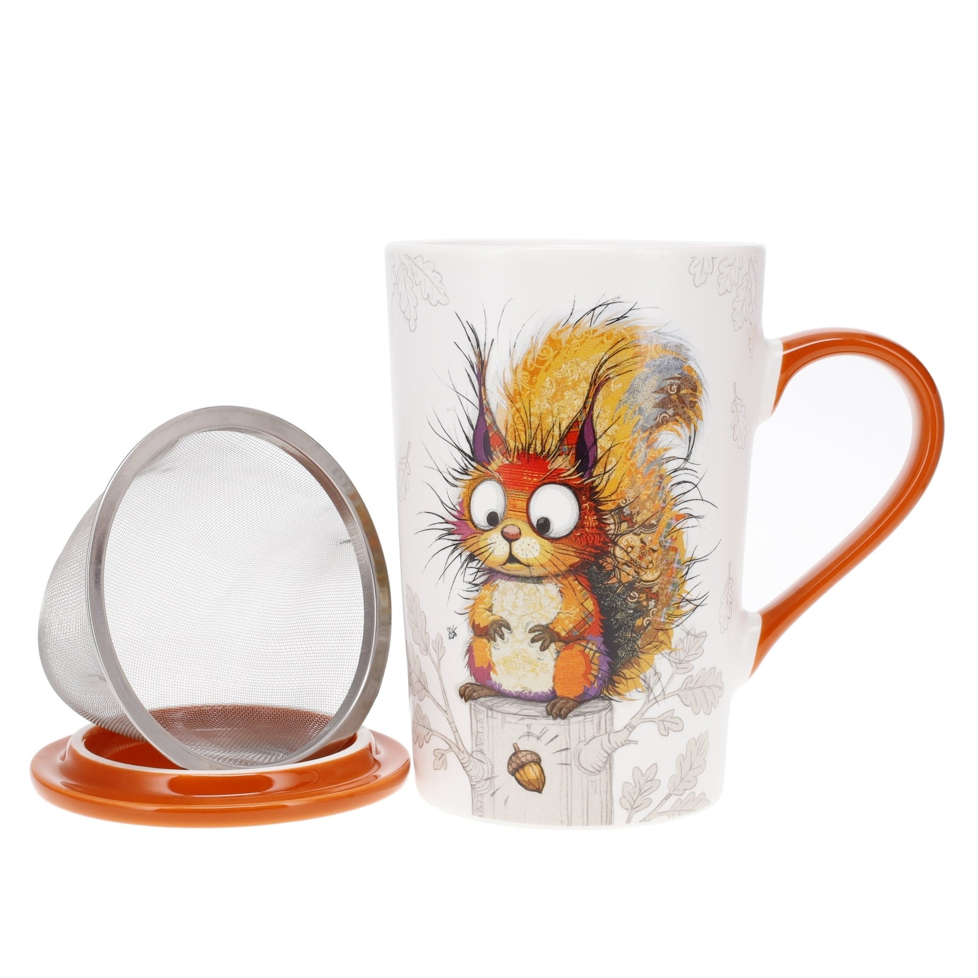 KIUB Mug Tisaniere Xl Conique Mat 435 Ml Kook Ecureuil Noisette