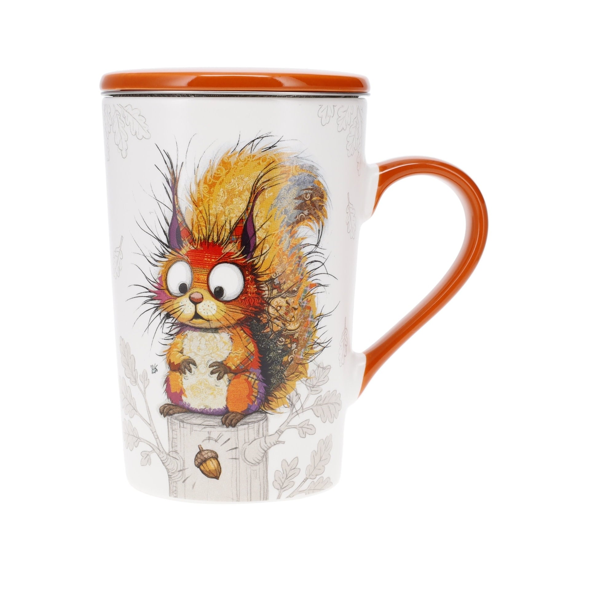 KIUB Mug Tisaniere Xl Conique Mat 435 Ml Kook Ecureuil Noisette