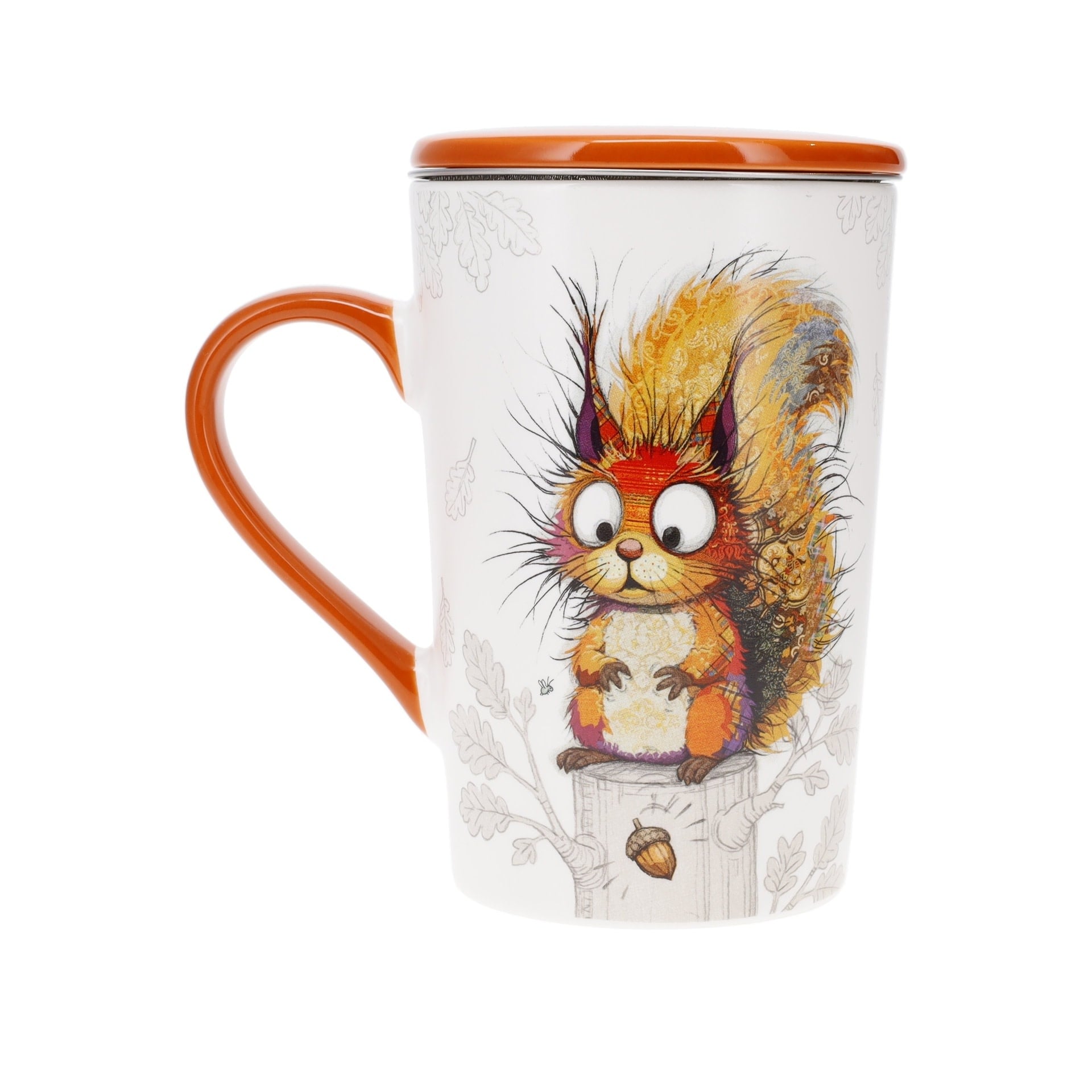 KIUB Mug Tisaniere Xl Conique Mat 435 Ml Kook Ecureuil Noisette