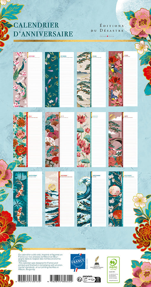 EDITIONS DU DESASTRE Calendrier D'Anniversaire Kyoto 18X34Cm