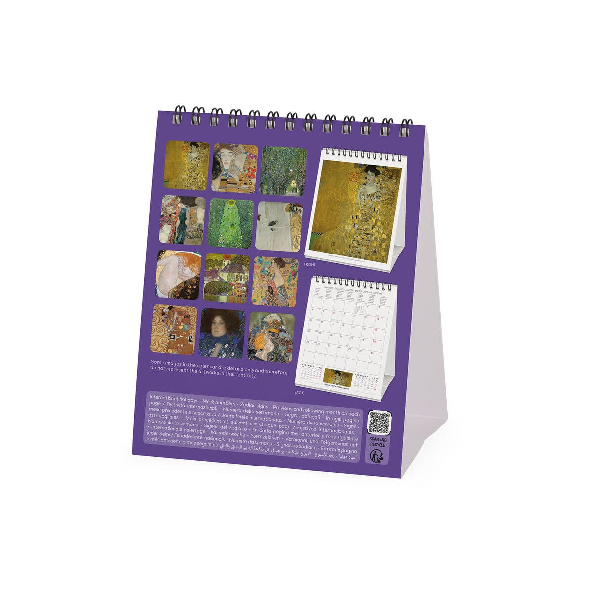 LEGAMI Desk Calendar 2027 - Art Collection - Gustav Klimt - 12x14.5