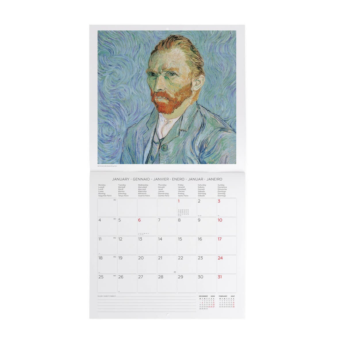 LEGAMI Wall Calendar 2027 - Art Collection - Vincent Van Gogh - 30x29