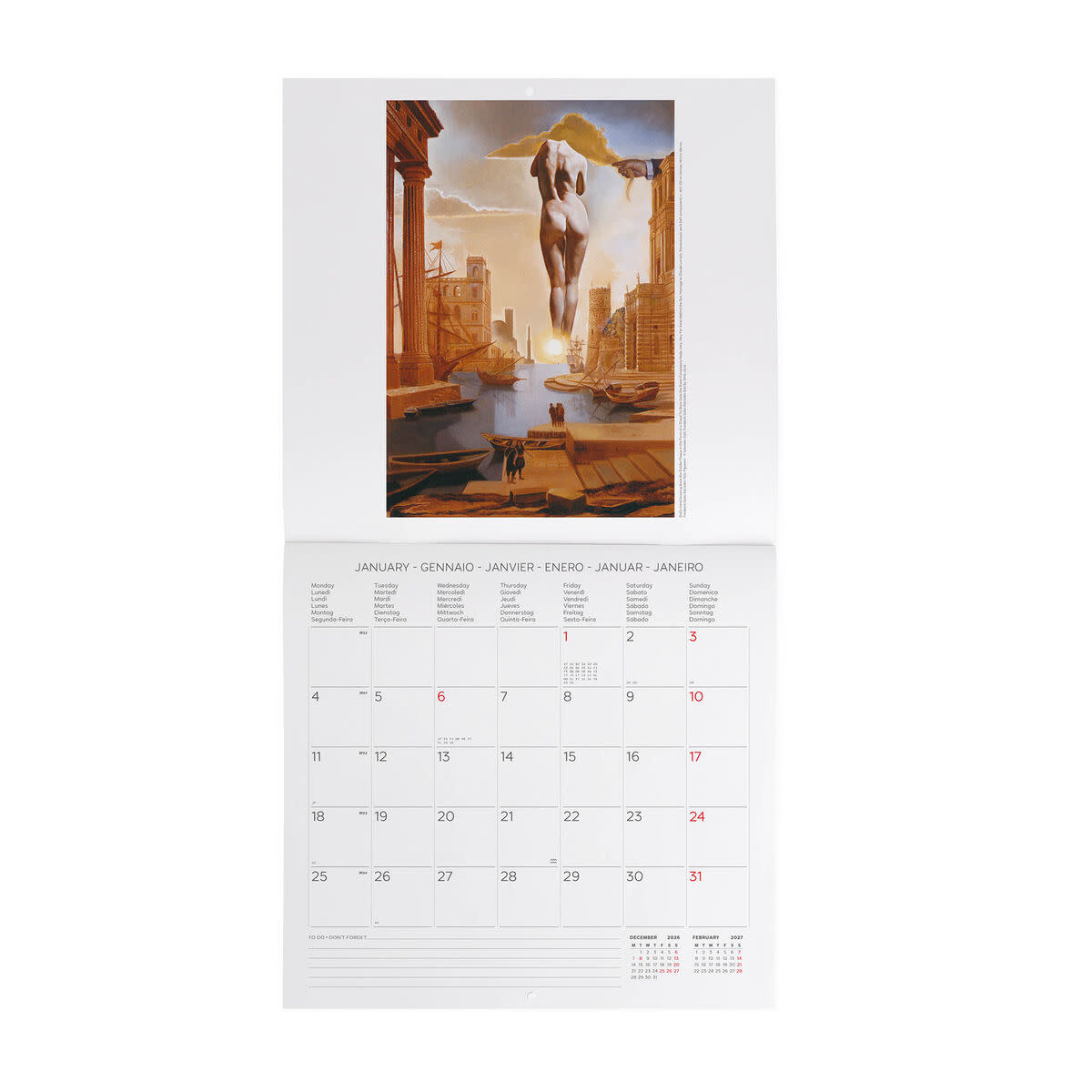 LEGAMI Wall Calendar 2027 - Art Collection - Salvador Dali' - 30x29