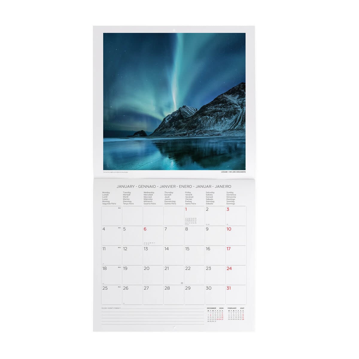 LEGAMI Wall Calendar 2027 - Nature & Landscapes - Planet Earth - 30x29