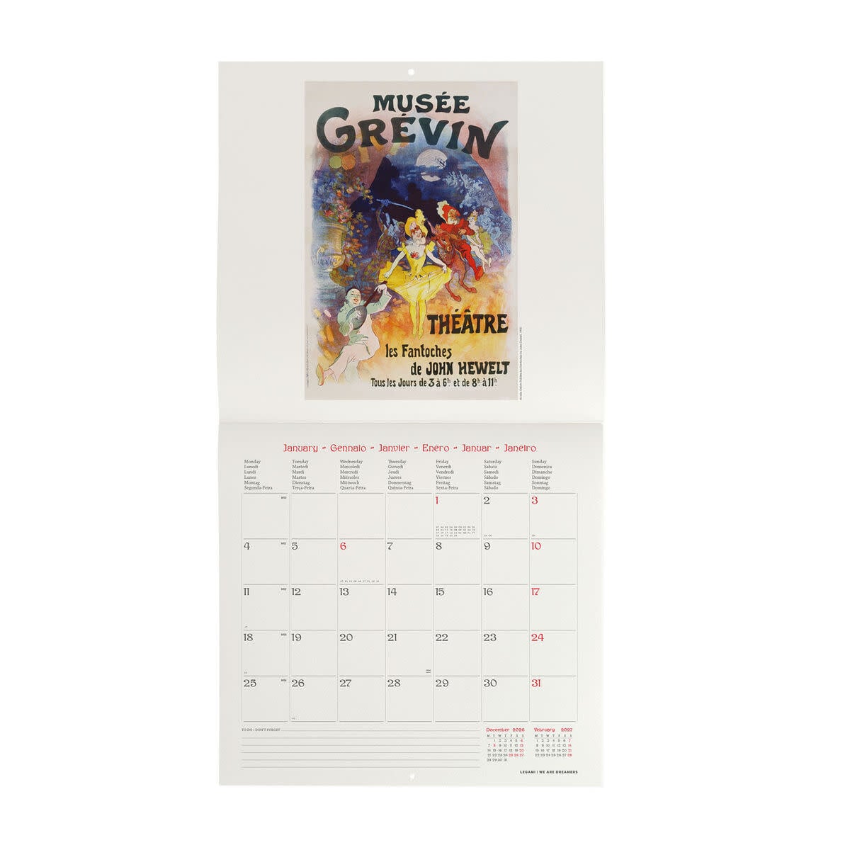 LEGAMI Wall Calendar 2027 - Art Collection - Belle Époque - 30x29