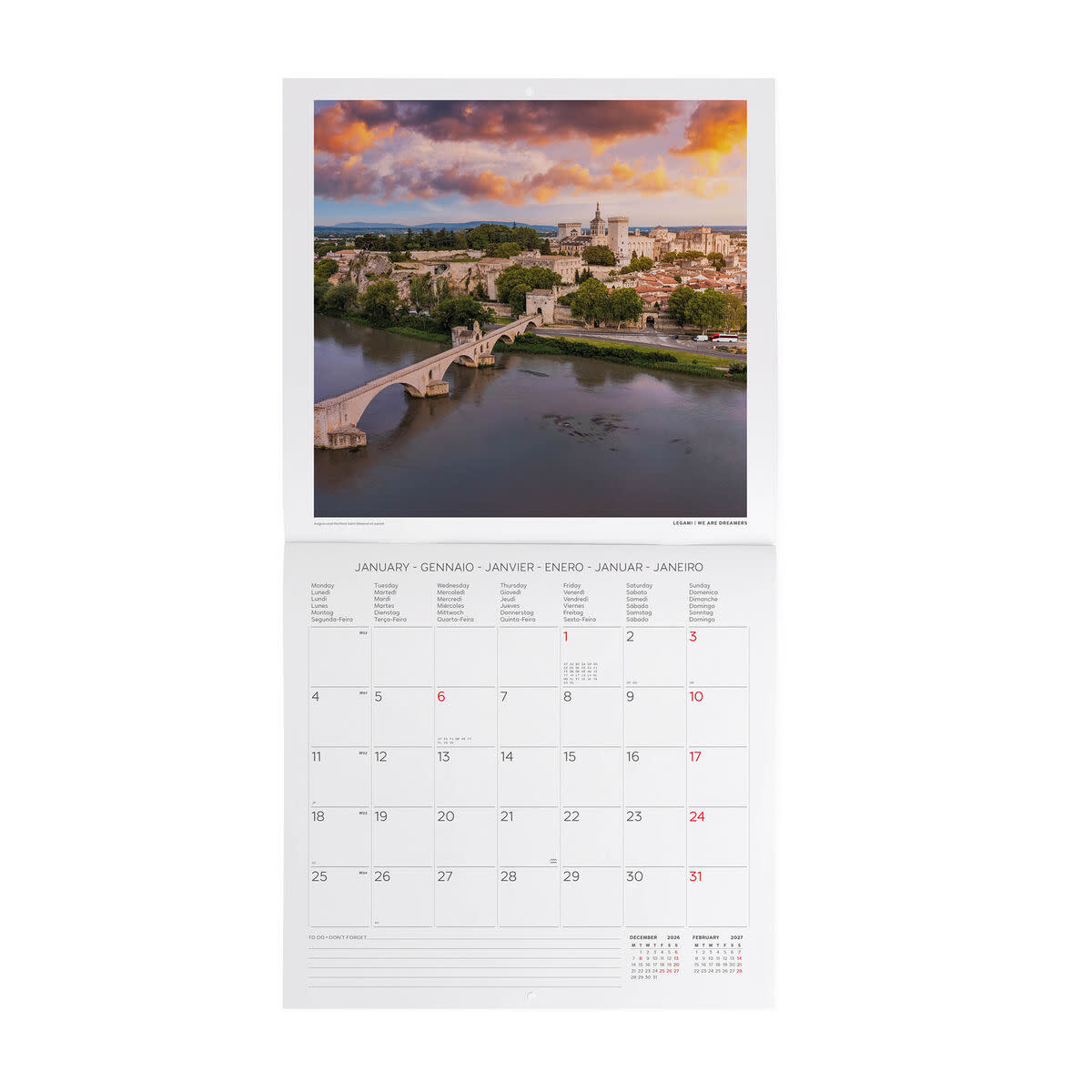 LEGAMI Wall Calendar 2027 - Around the World - Provence - 30x29