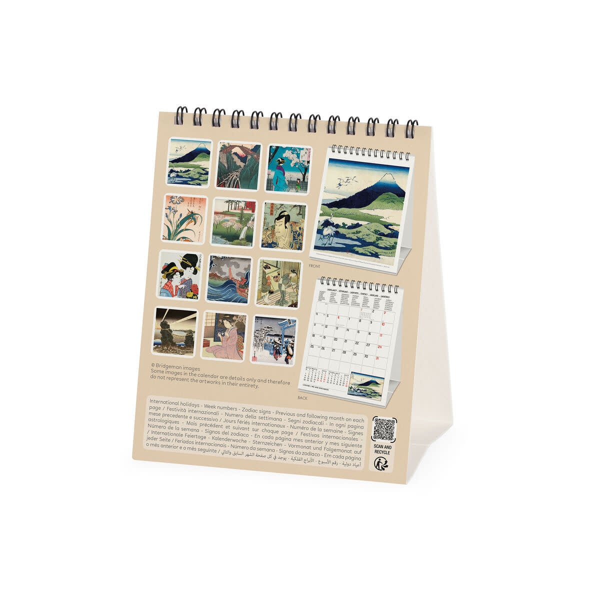 LEGAMI Desk Calendar 2027 - Art Collection - Japanese School - 12x14.5
