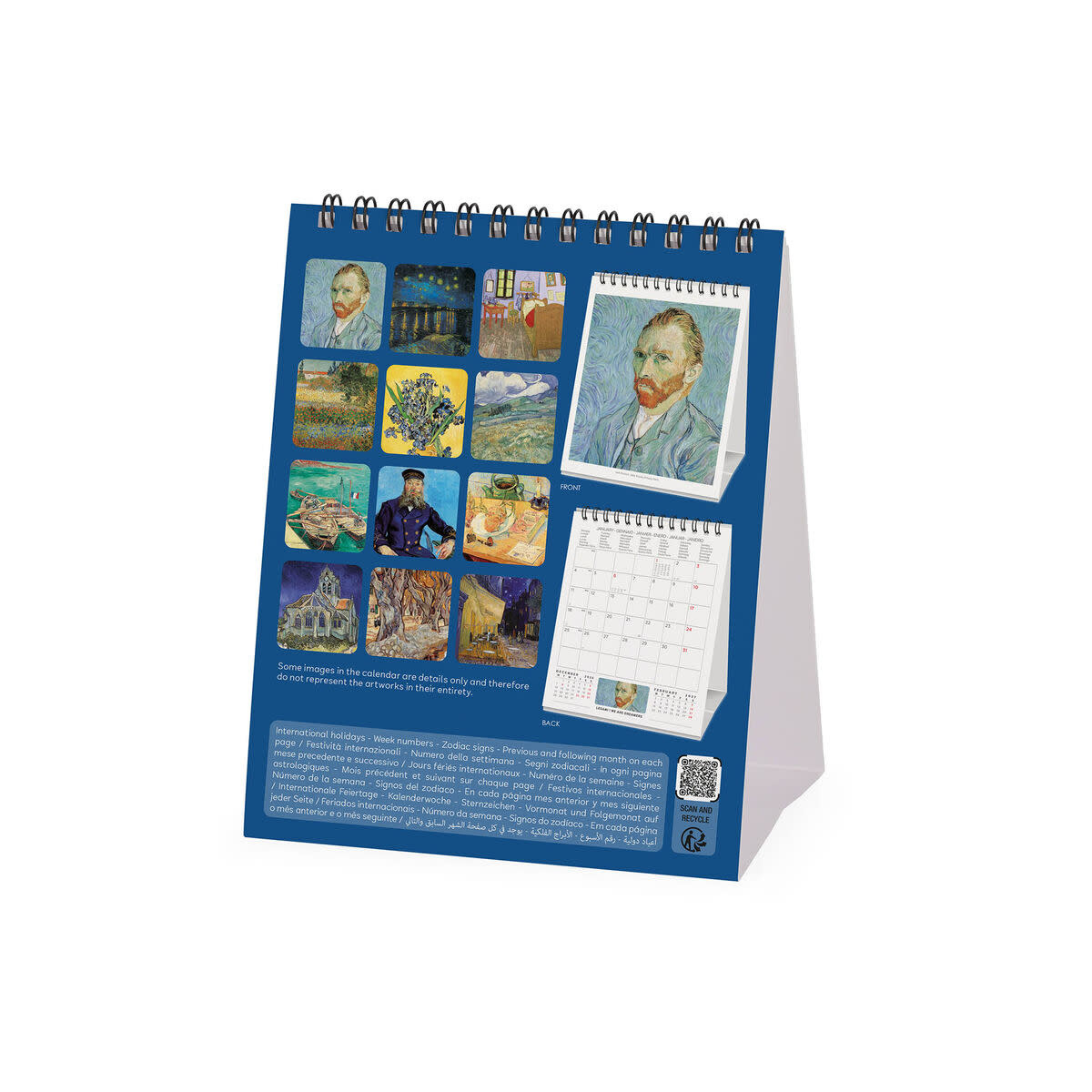 LEGAMI Desk Calendar 2027 - Art Collection - Vincent Van Gogh - 12x14.5