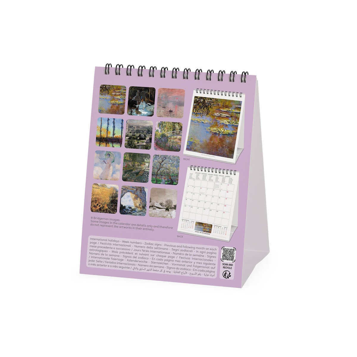 LEGAMI Desk Calendar 2027 - Art Collection - Claude Monet - 12x14.5