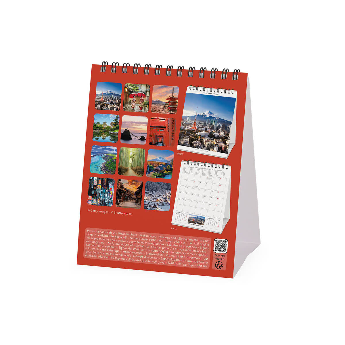 LEGAMI Desk Calendar 2027 - Around the World - Beauty of Japan - 12x14.5