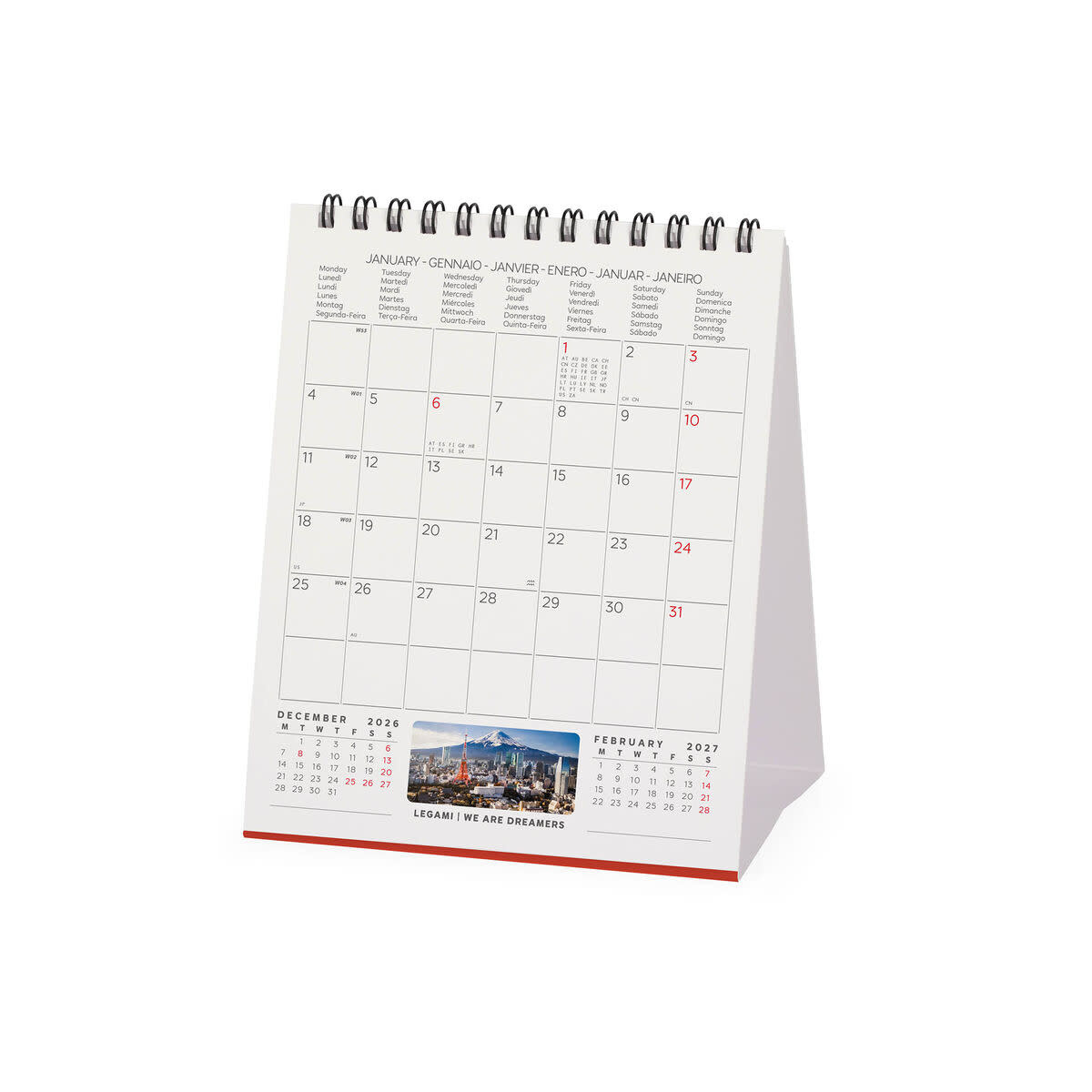 LEGAMI Desk Calendar 2027 - Around the World - Beauty of Japan - 12x14.5