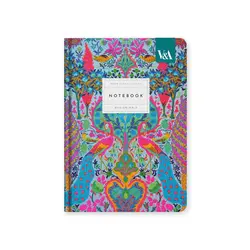OHH DEER Neon Floral Turquoise Peacock Carnet à couverture rigide 192p (A5)
