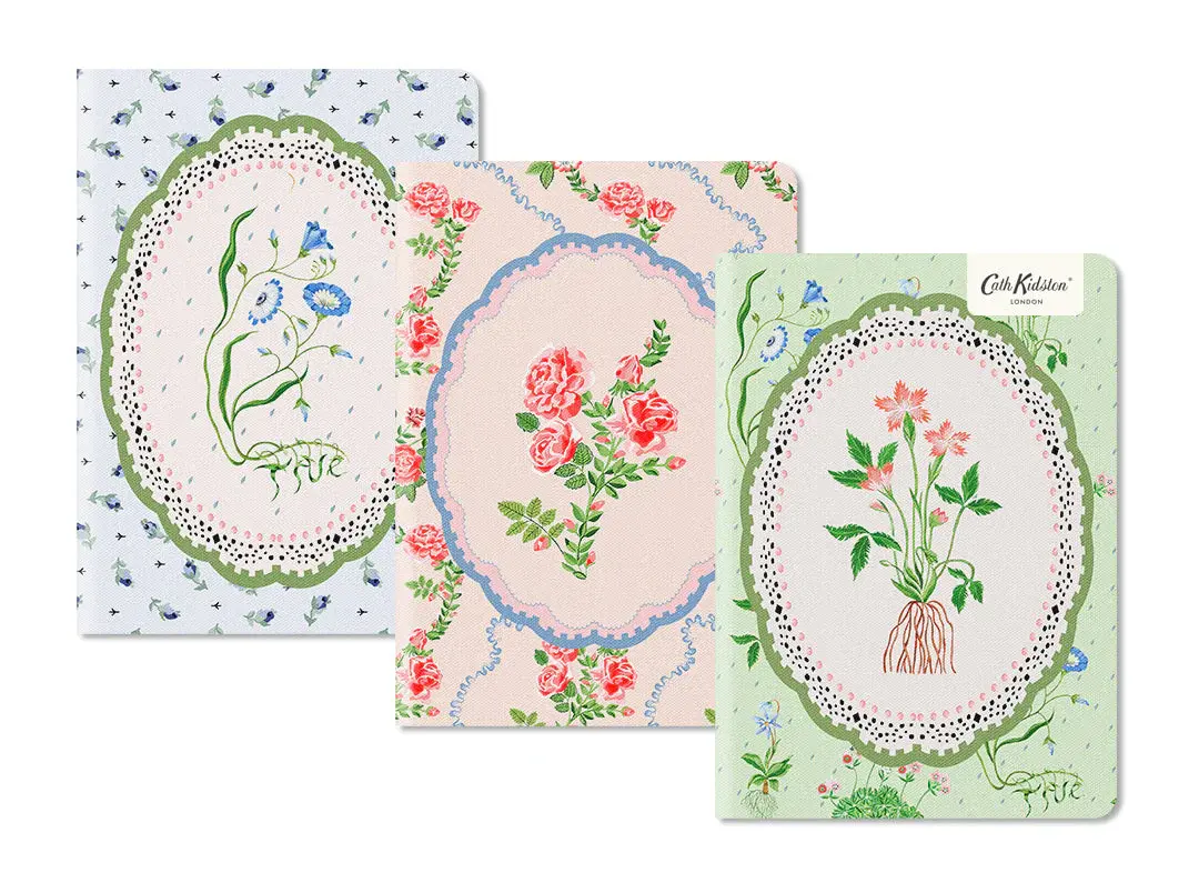 OHH DEER Cath Kidston Floral Vignette 3x Carnet à couverture souple 56p (B6)